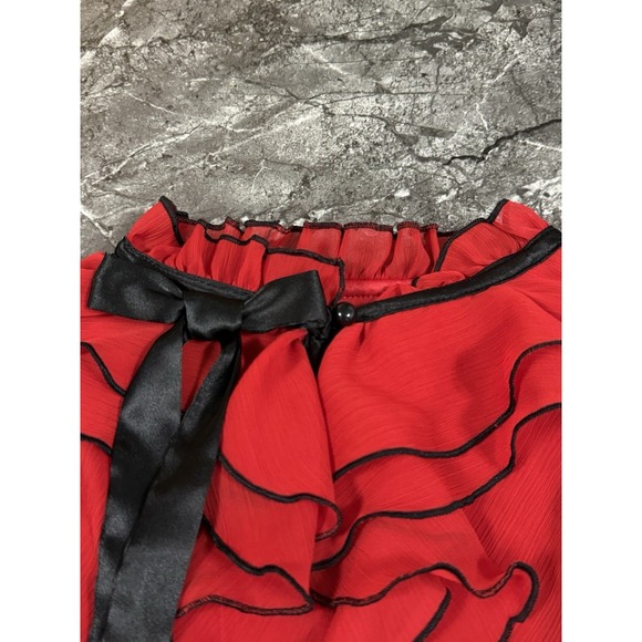 B-Wear Byer California Womens Layered Ruffle Neckline Top Romantic Goth Y2K XL - Picture 4 of 12